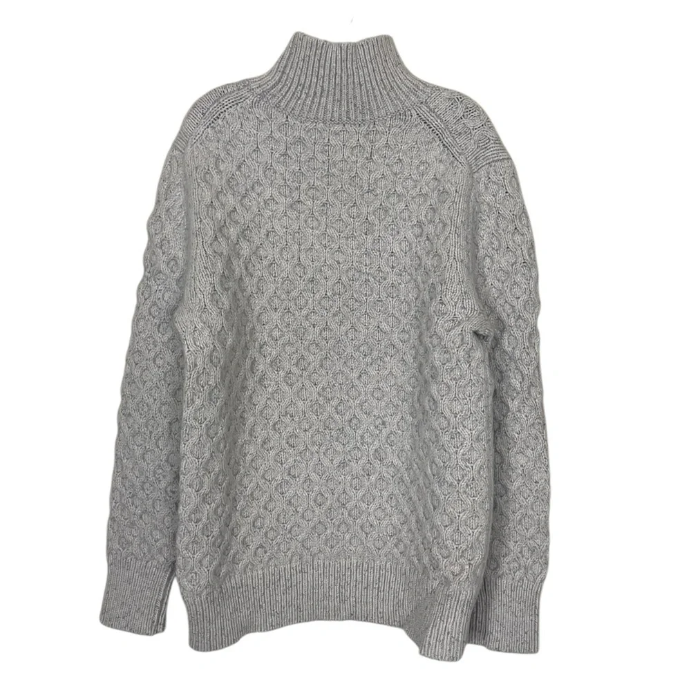 Banana Republic Bariloche Cable Knit Turtleneck Sweater Iced Vanilla Beige